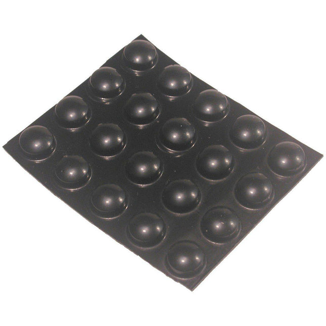 Self-adhesive bump dots, black, small round or flat, 20 pieces per package for easy accessibility.