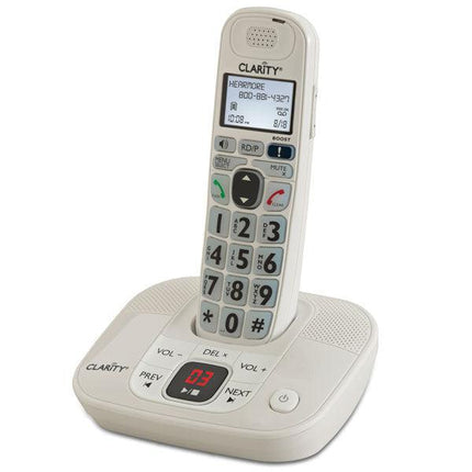 Clarity Amplified Low Vision Cordless Phone with large buttons and bright Caller ID screen for easy visibility.