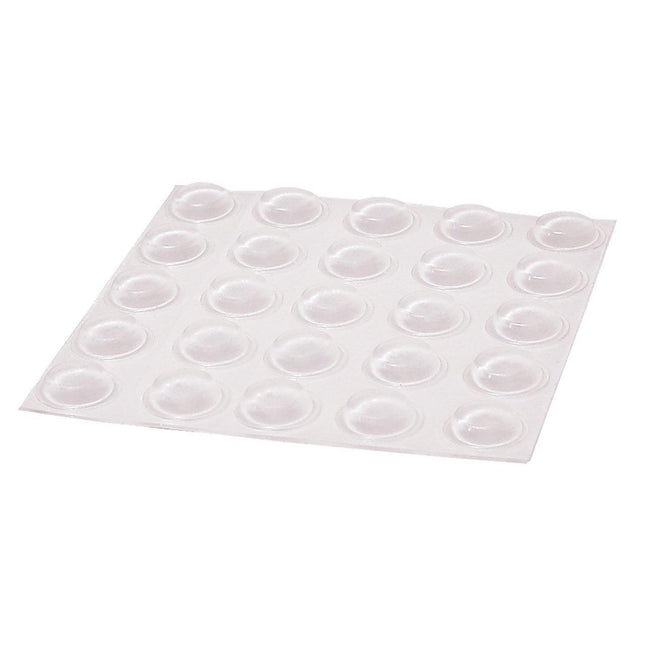 Clear bump dots for low vision, 20 self-adhesive round bump dots on a sheet, ideal for everyday items.