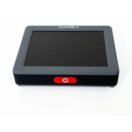 Clover 3 handheld video magnifier with a 3.5-inch screen, compact design, and easy navigation buttons for portable video magnifier usage.