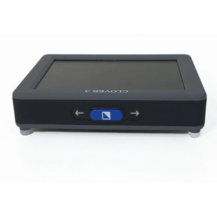 Portable video magnifier Clover 3 handheld device with navigation buttons and sleek design.