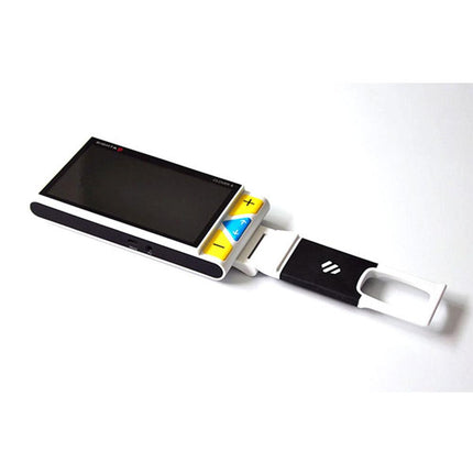 Clover 5 HD handheld video magnifier with 5-inch screen and easy navigation buttons.