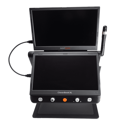 CloverBook Pro XL 16" video magnifier, portable video magnifier with distance viewing features.