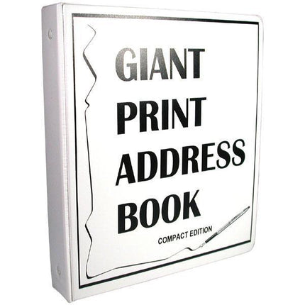 Large print address book for low vision - compact edition with easy-to-read format.