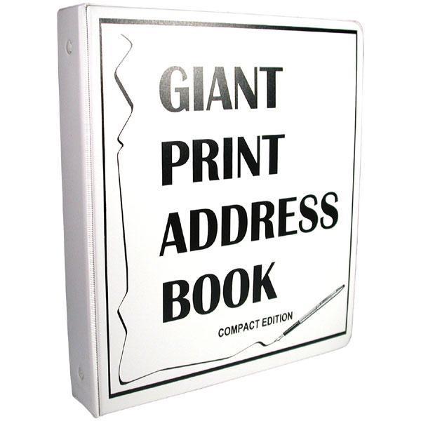 Large print address book for low vision - compact edition with easy-to-read format.