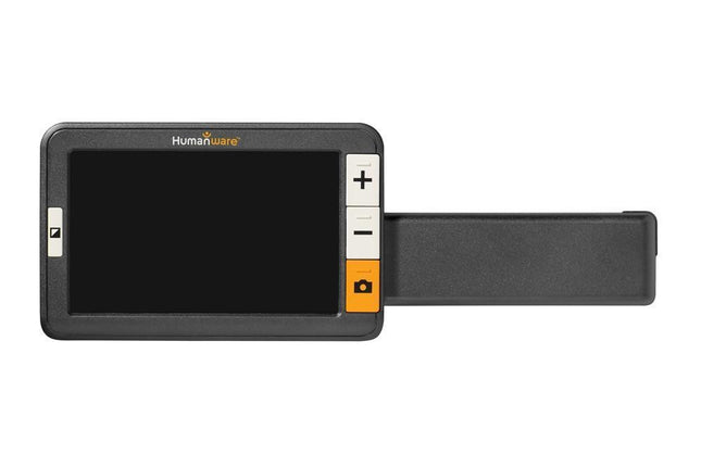 Used Explore 5 Handheld Electronic Magnifier showing its HD LCD screen and controls for magnification adjustment.