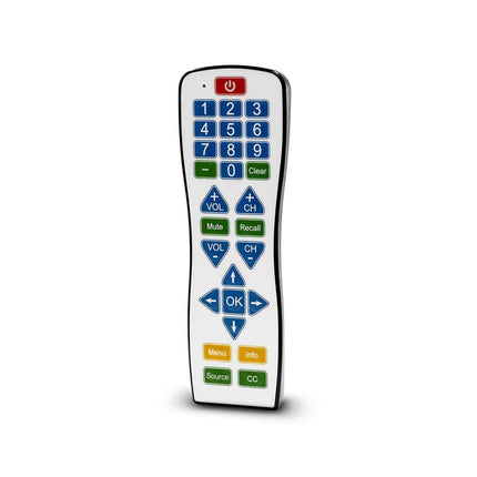 EZ Clean Learning Universal Remote, a water-resistant antimicrobial remote, ideal for disinfecting and preventing germs.