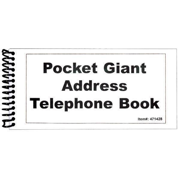 Pocket Giant address and telephone book with bold large print for easy reading and writing.