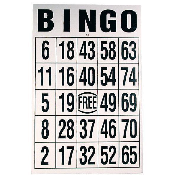 Giant Print Laminated Bingo Card - The Low Vision Store