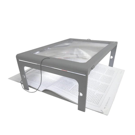 Hands Free 3X Full Page Magnifier for low vision with built-in LEDs, perfect for hands-free reading and magnification.