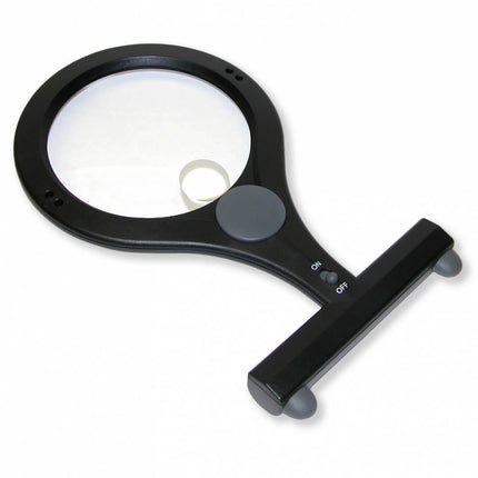 Hands Free, LED Lighted Magnifier w/ Bifocal, hands free lighted magnifier features a 1.5x lens and high power LED.