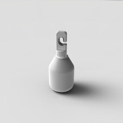 Hook on marshmallow cane tip on a plain background, designed for visually impaired mobility and navigation.