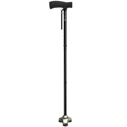 HurryCane Freedom Edition all terrain folding cane in black for enhanced mobility and support.