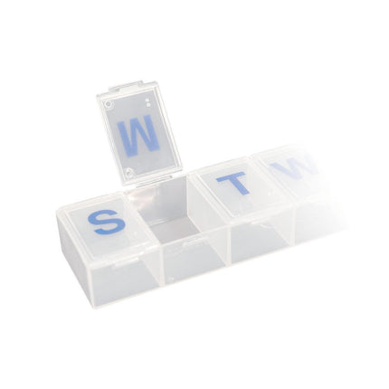 Jumbo 2XL 7-Day Pill Planner with Braille, featuring compartments and braille markings. Ideal braille pill organizer.