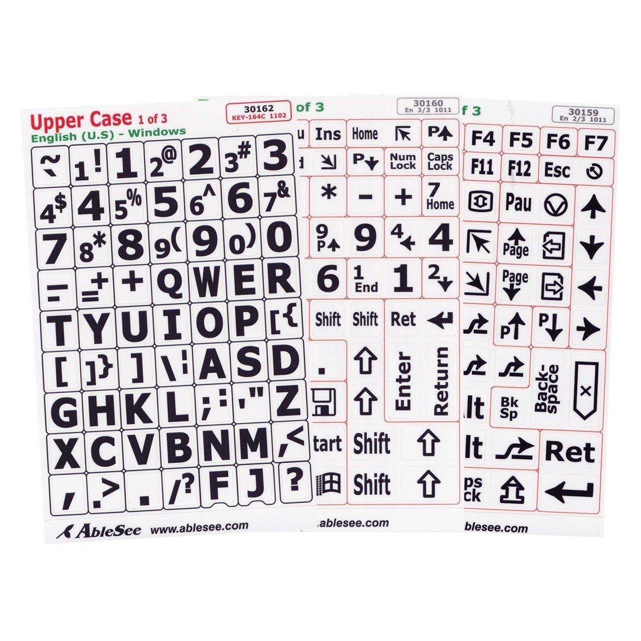 KeyBoard Labels Black on White - The Low Vision Store