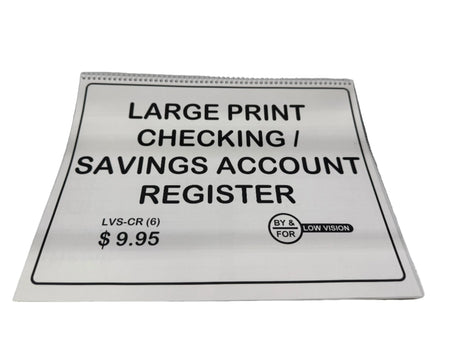 Large Print Check Deposit Register - The Low Vision Store