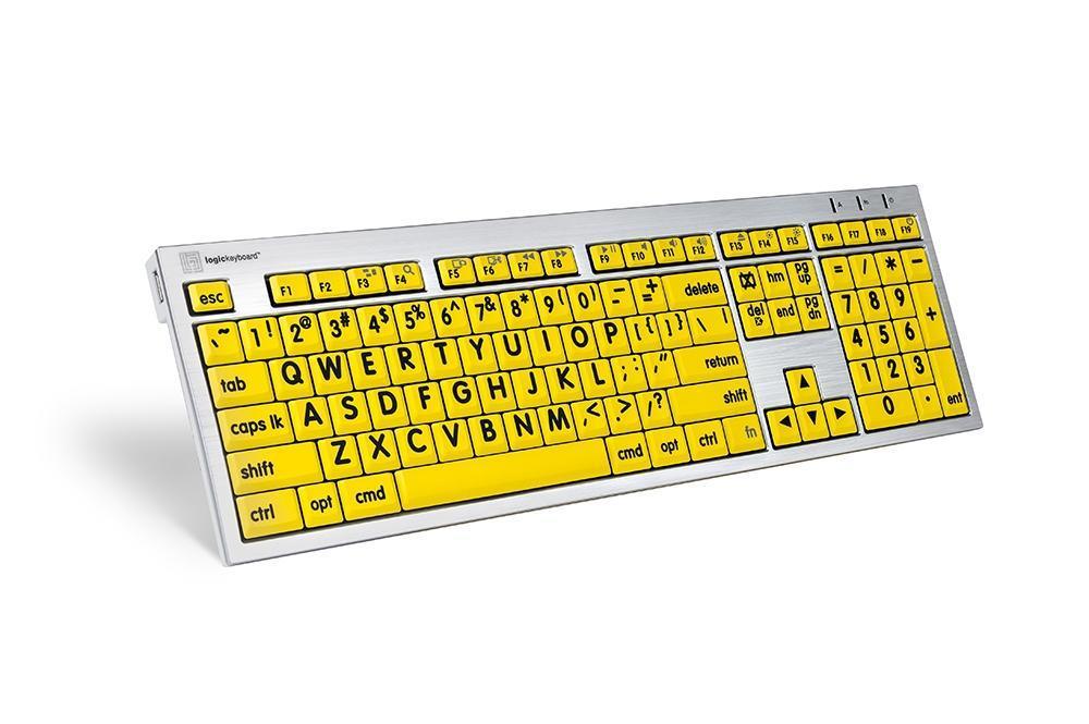 Mini clavier bluetooth à grands caractères Logic Keyboard (noir sur blanc)  iPad, iPhone, Mac - KOBA Vision