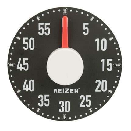 Large tactile magnetic kitchen timer with easy-to-read numbers and a red dial on a black background.
