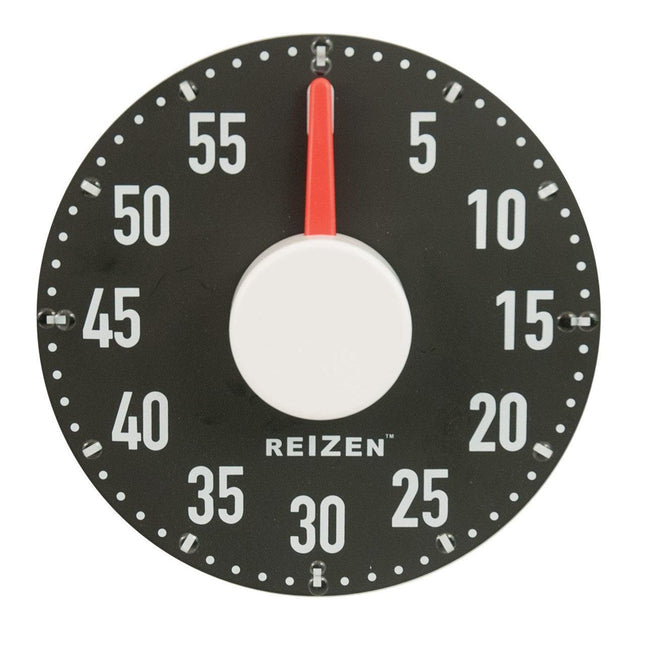 Large tactile magnetic kitchen timer with easy-to-read numbers and a red dial on a black background.