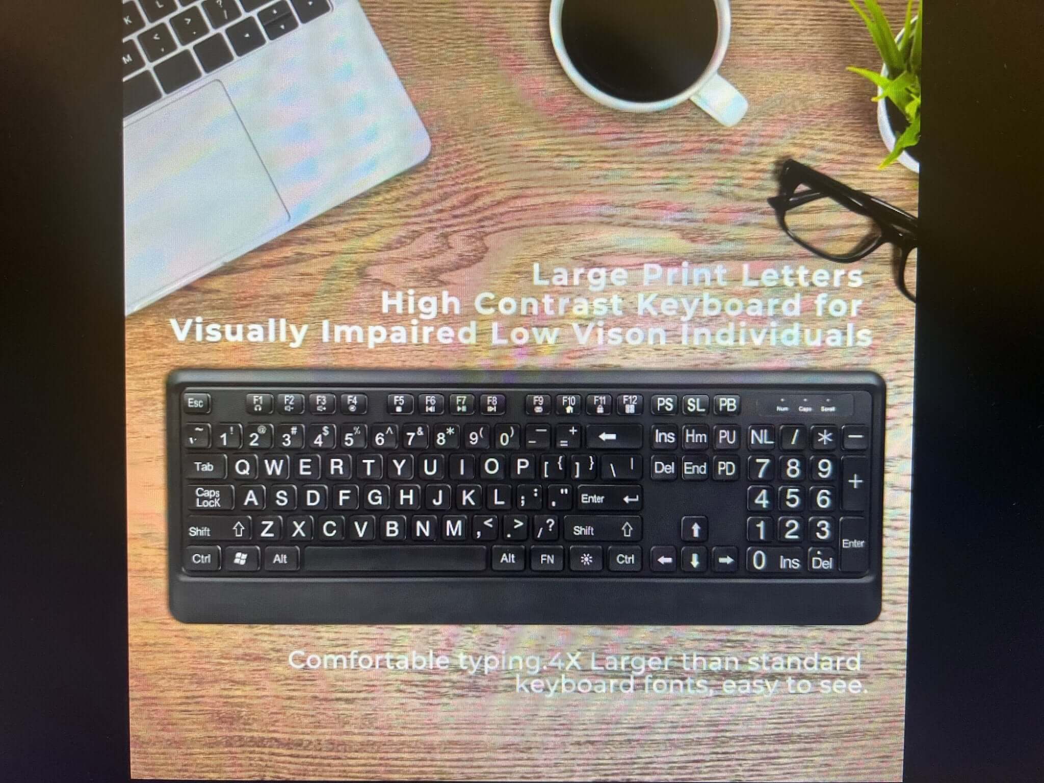 Led Back Keyboard large text LED backlit keyboard – The Low Vision Store