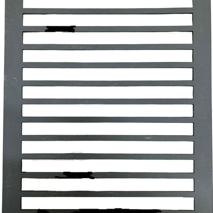 Letter writing guide for visually impaired, featuring 13 slots for easy writing with regular black plastic design.