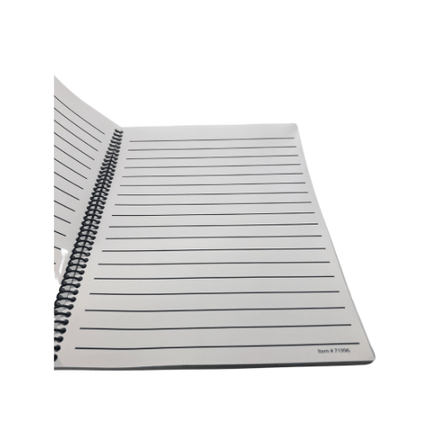 Image of Bold Line Low Vision Notebook pages designed for easy writing, featuring thick dark lines for low vision writing notebook.