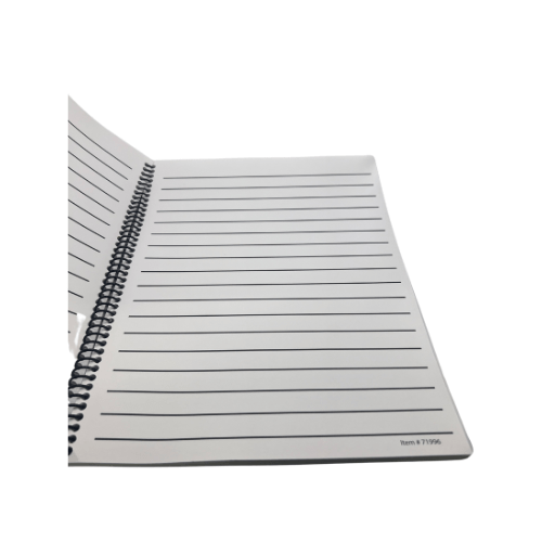 Image of Bold Line Low Vision Notebook pages designed for easy writing, featuring thick dark lines for low vision writing notebook.
