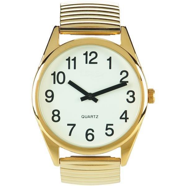 LV Watch Gold or Silver Tone With Black Face And Expansion Band - unisex - The Low Vision Store