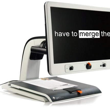 MagniLink Vision TTS text to speech video magnifier displaying text on a screen.