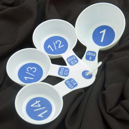 Measuring Cups with Large Print - Set - 4 Black - Blue - The Low Vision Store