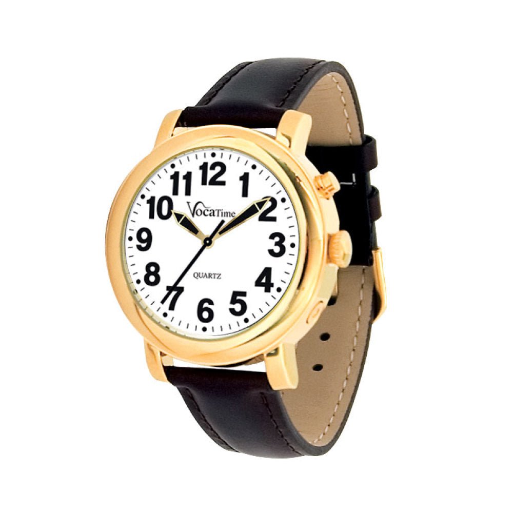 Men's Talking Watch w/ leather band - The Low Vision Store