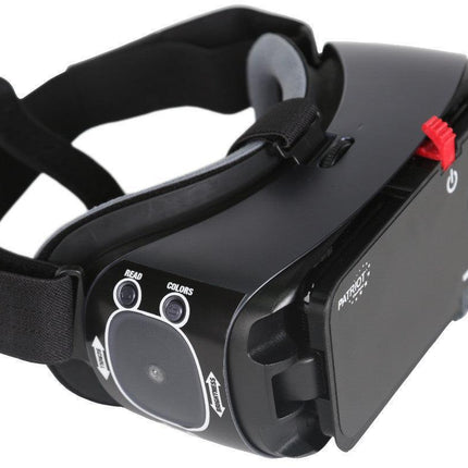 Patriot View Point head worn device for hands-free magnification device, featuring adjustable settings for reading and color.