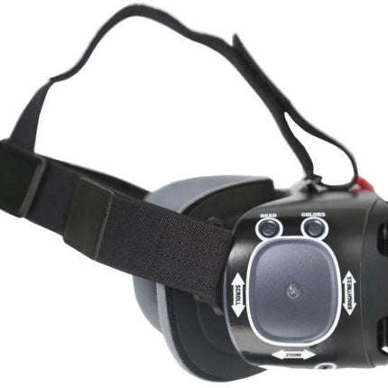 Patriot View Point hands-free magnification device with adjustable strap and control buttons.