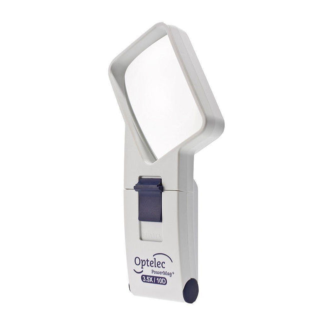 Lighted Magnifier 3.5X LED Handheld Magnifier with angled design and bright LED light for enhanced visibility.