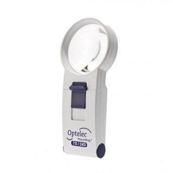 7x LED handheld magnifier with white LED light and ergonomic handheld design.