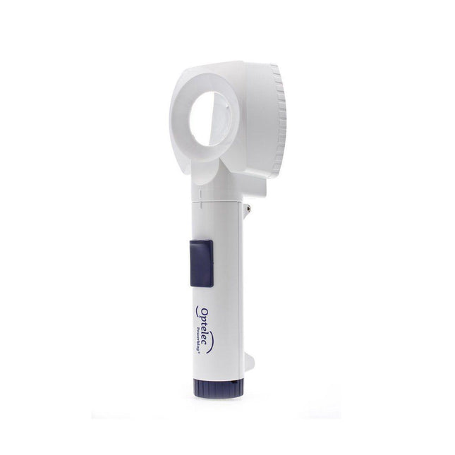 Power Mag 8X Lighted Stand Magnifier, a handheld magnifying tool for clear reading with light.