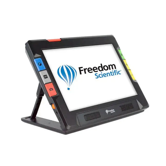 RUBY 10 Portable Video Magnifier, non-speech, for low vision, showcasing touchscreen and controls.