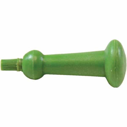 Green safety stylus for low vision with removable point for secure storage and portability.