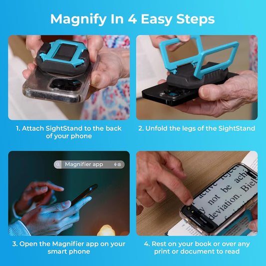 SightStand Magnetic Smartphone Magnifier | Hands-Free Low Vision Aid