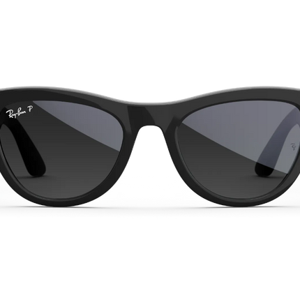 Ray-Ban Meta smart glasses in black, combining style with innovative technology for seamless connectivity.