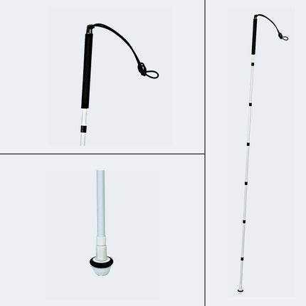 Slimline Graphite Mobility Cane with standard handle and metal tip for lightweight support.