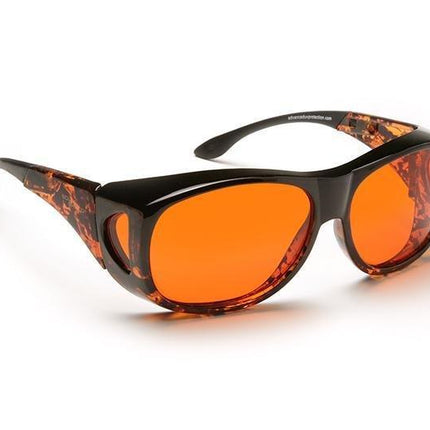 Solar Shield - Orange filter sunglasses designed for low vision patients with contrast-enhancing lenses.