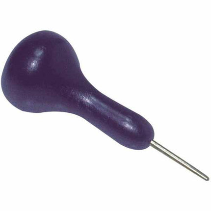 Standard wooden stylus in purple with a round knob handle, suitable as a wooden stylus for low vision.