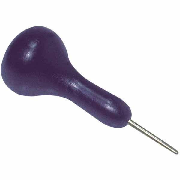 Standard wooden stylus in purple with a round knob handle, suitable as a wooden stylus for low vision.