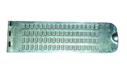 Steel slate with 4 lines and 18 cells for creating Braille easily, featuring high-quality pins.