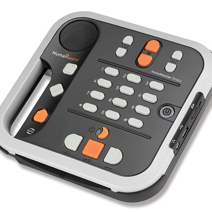 Victor Reader Stratus12 M – compact and user-friendly Daisy and MP3 reader with tactile controls.