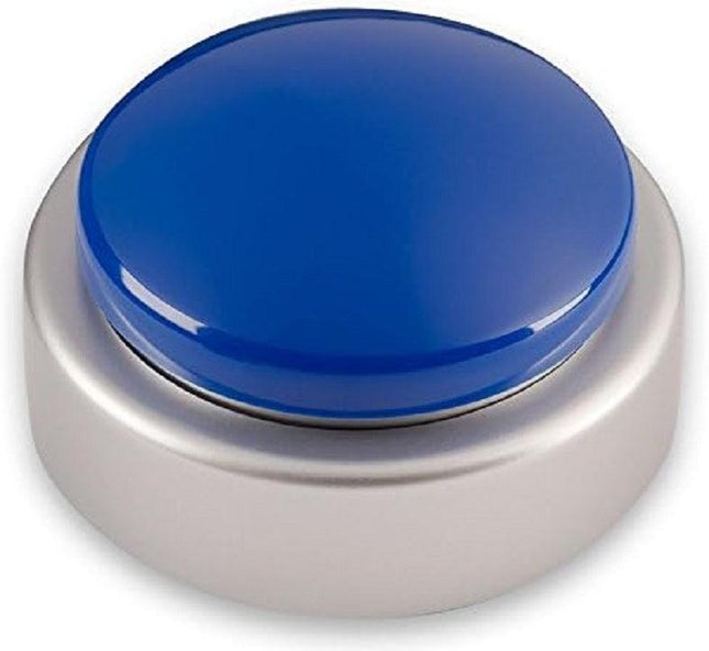 Talking clock with time and date announcement easy-press blue button for voice functionality.