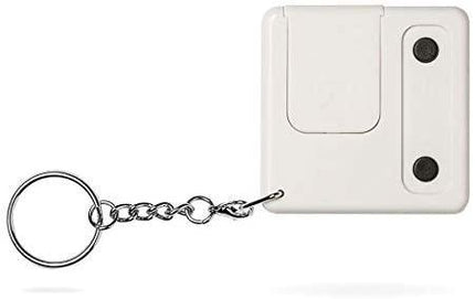 Talking key chain clock with key ring, designed to announce time, date, and alarm features for easy use.