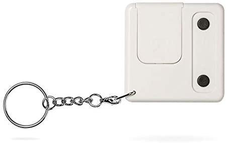 Talking key chain clock with key ring, designed to announce time, date, and alarm features for easy use.