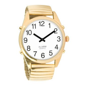 Talking Men's Watch XL Gold Expansion Band - The Low Vision Store